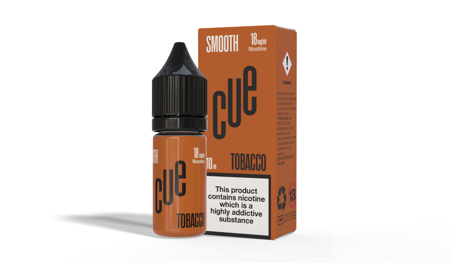Smooth Tobacco 10ml Nic Salt E-Liquid by Cue Vapor
