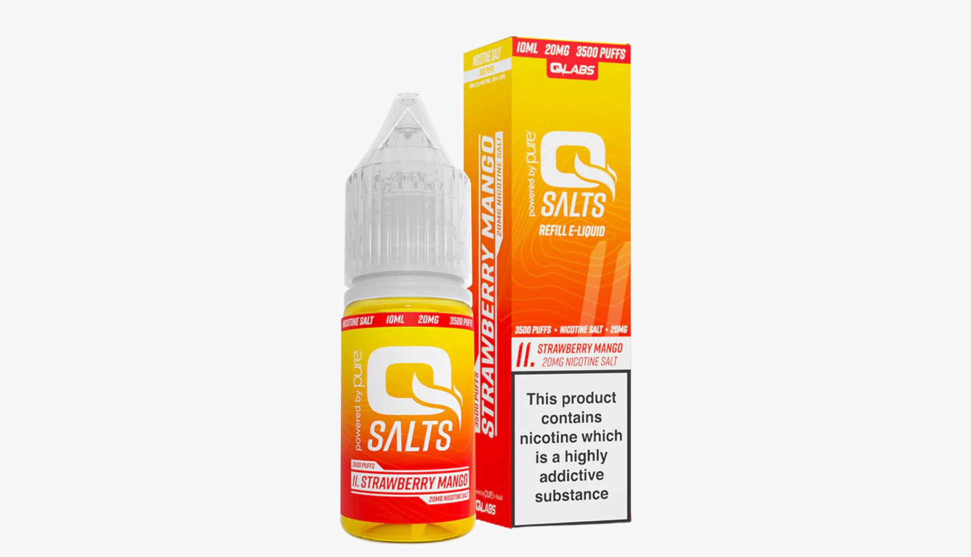Strawberry Mango 10ml Nicotine Salt E-Liquid by Qsalts 20MG