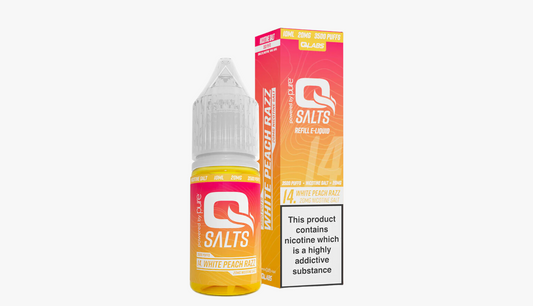 White Peach Razz 10ml Nicotine Salt E-Liquid by Qsalts 20MG