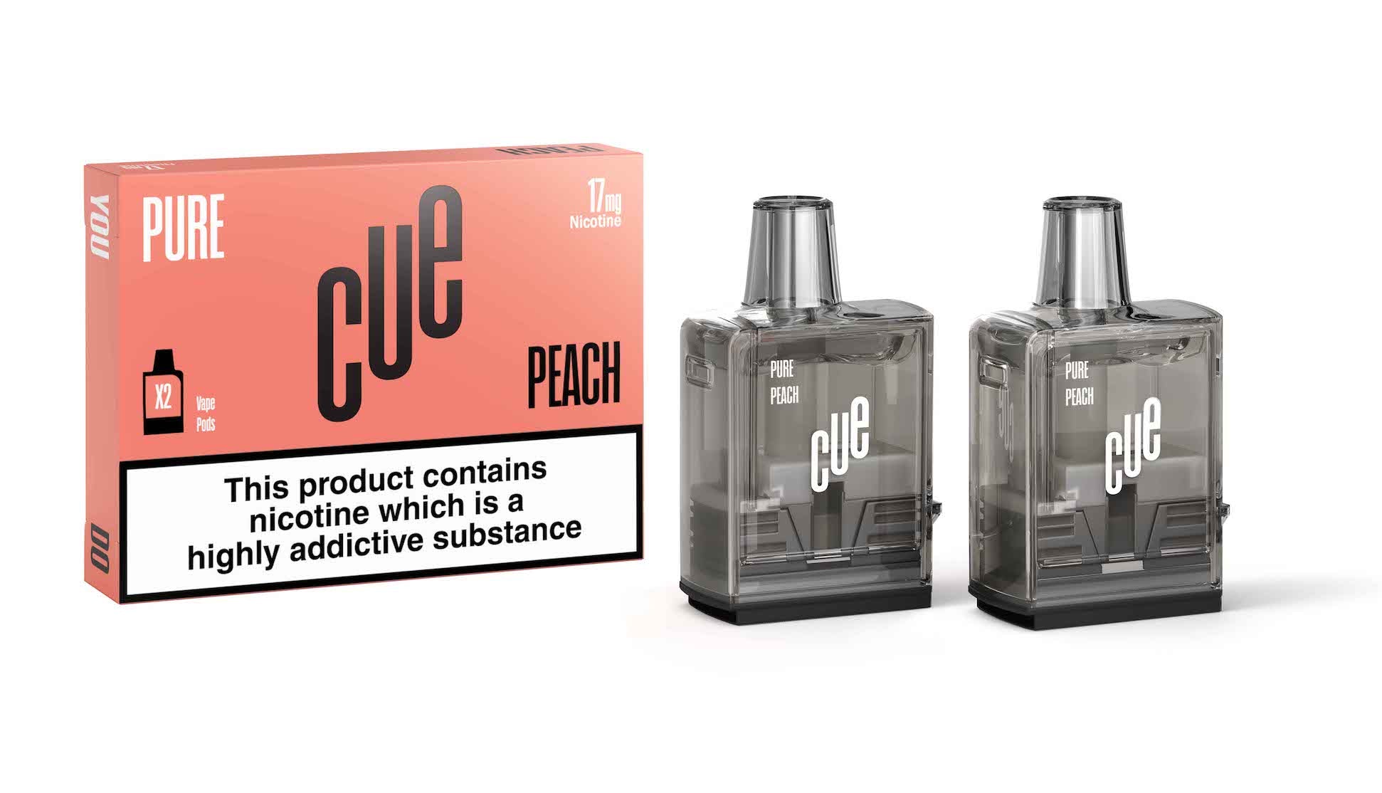 CUE Vapor Pure Peach Vape Pods 17MG