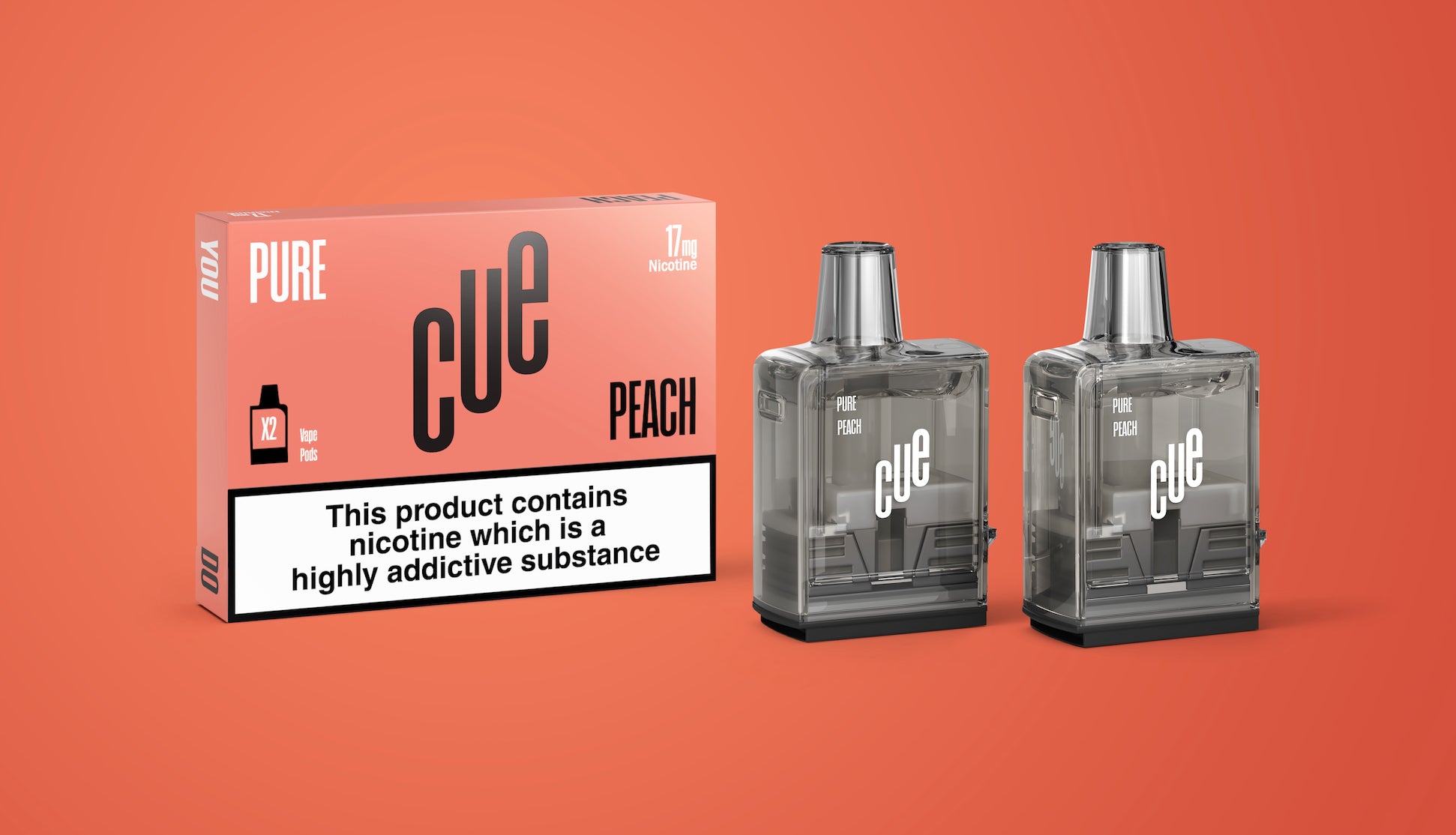 CUE Vapor Pure Peach Vape Pods 17MG